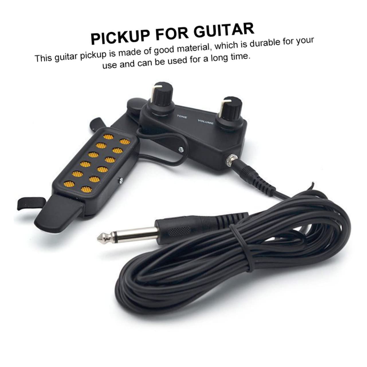 Yardwe 1 Set Portable Acoustic Guitar Pickup Transducer with Volume Tone Control Multi Function Sound Capture Device for Acoustic Guitars No Damage Installation Durable Design