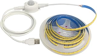 5V USB LED Strip Bewegungsmelder 1m, LED Bettlicht mit PIR Bewegungssensor,COB Led streifen mit Bewegungsmelder für Nachttisch,Treppe,Flur,Schlafzimmer,Schrank (Warm White, 1M)