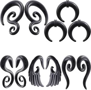 IPINK 5 Pairs Acrylic Spiral Snail Taper Plugs Tunnel Ear Stretcher Expander Kit 14-00 Gauge
