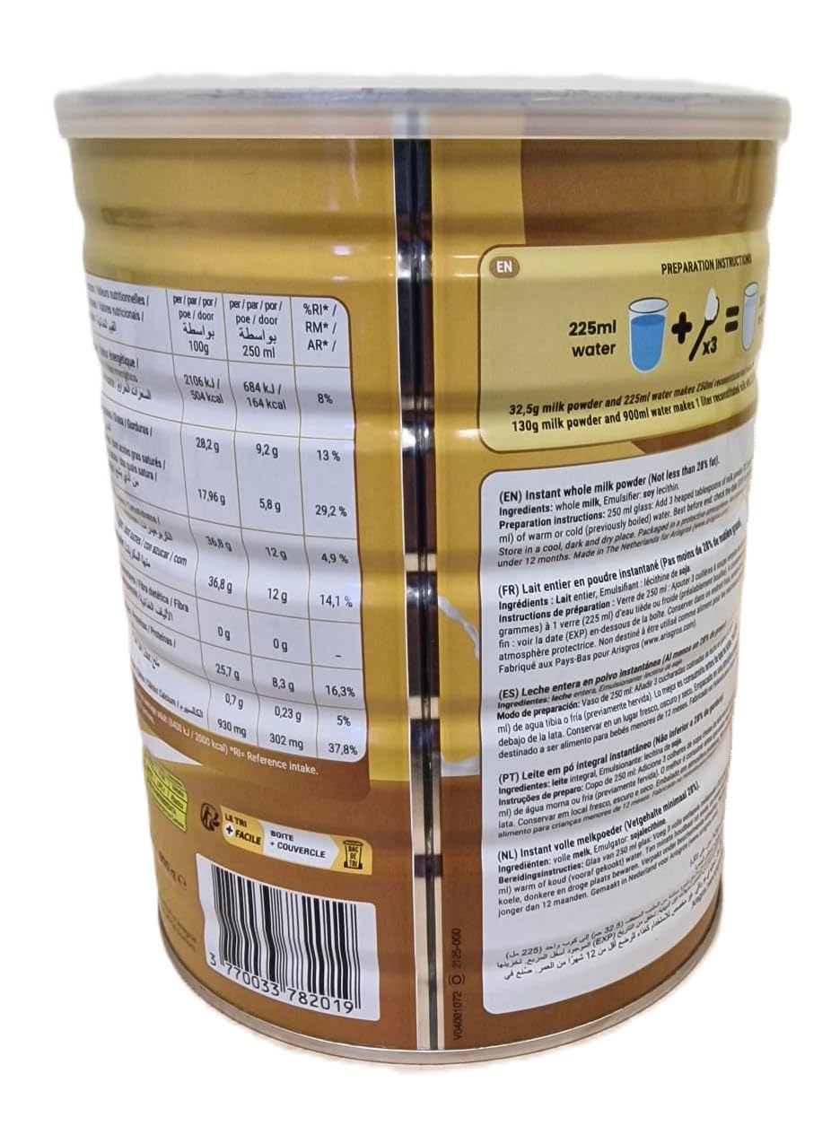 HELLO MILK 900g (Arisgros) - Leche en polvo entera instantánea (Instant Full Cream Milk Powder) min. 28% de grasa