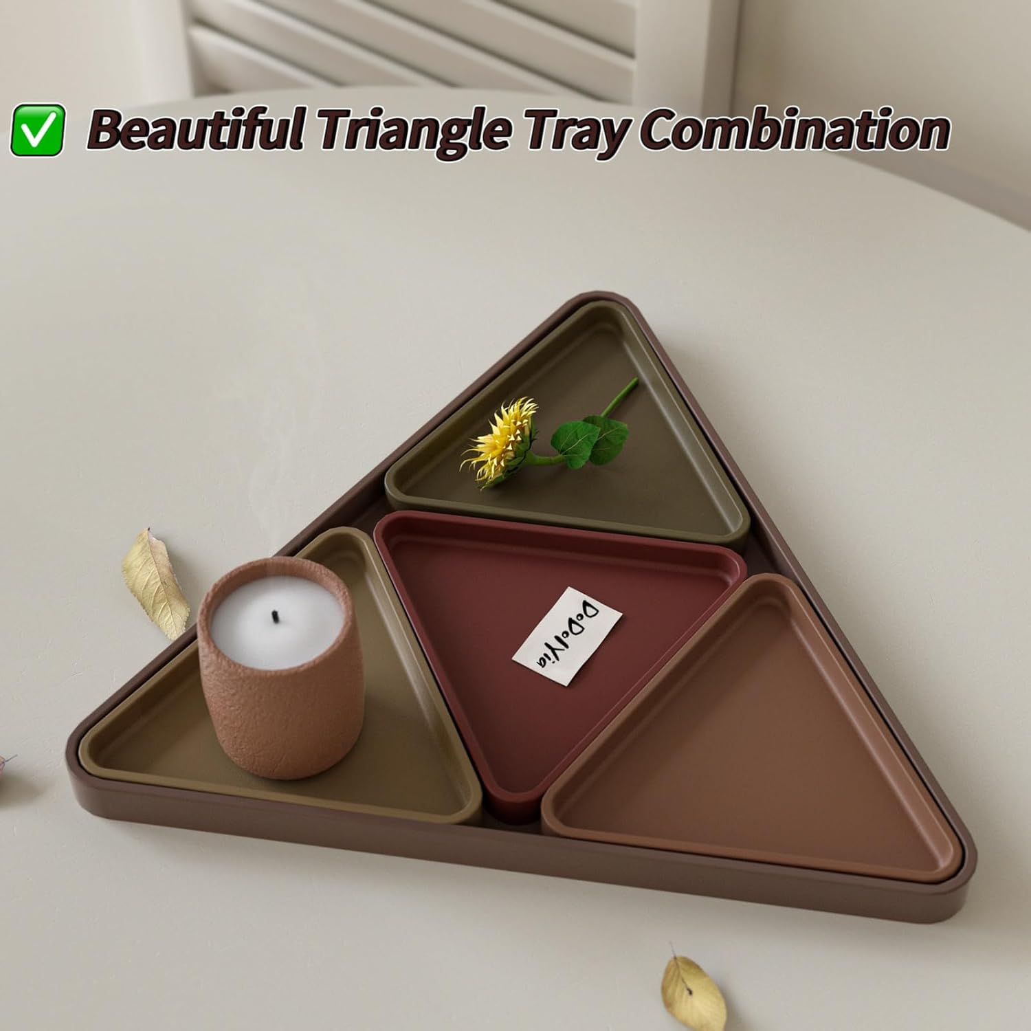 13 Inches Extra Large Triangle Tray Resin Molds Silicone with Edges, Resin Serving Tray and Coaster Mold Set DIY Craft