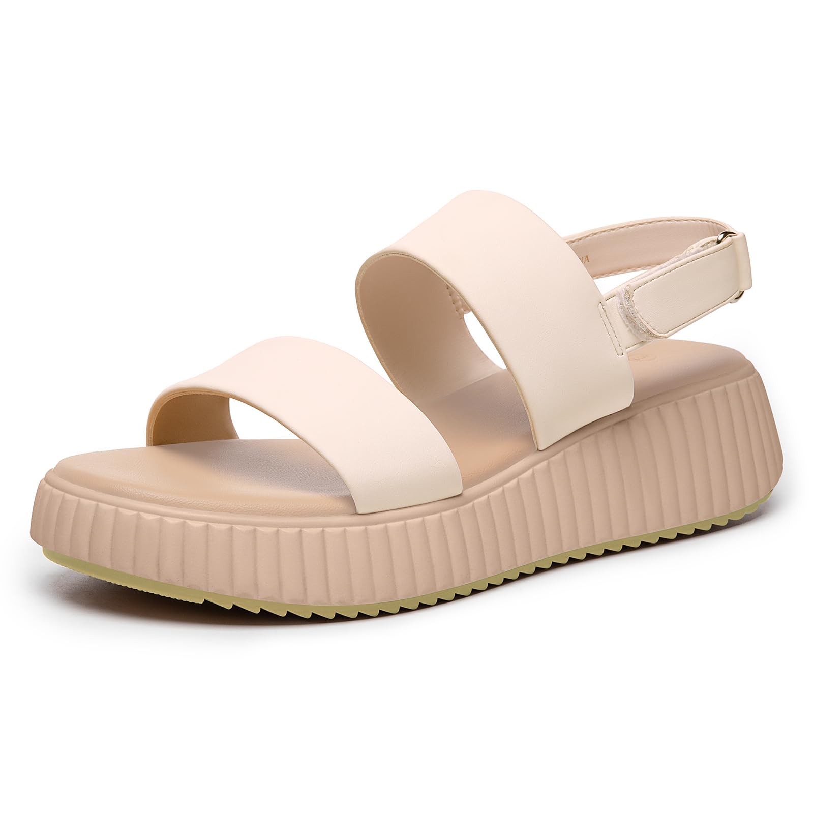 Rihero Women's Comfortable Walking Sandals Casual Summer Outdoor Open Toe Low Flatform Platform Wedge Sandals