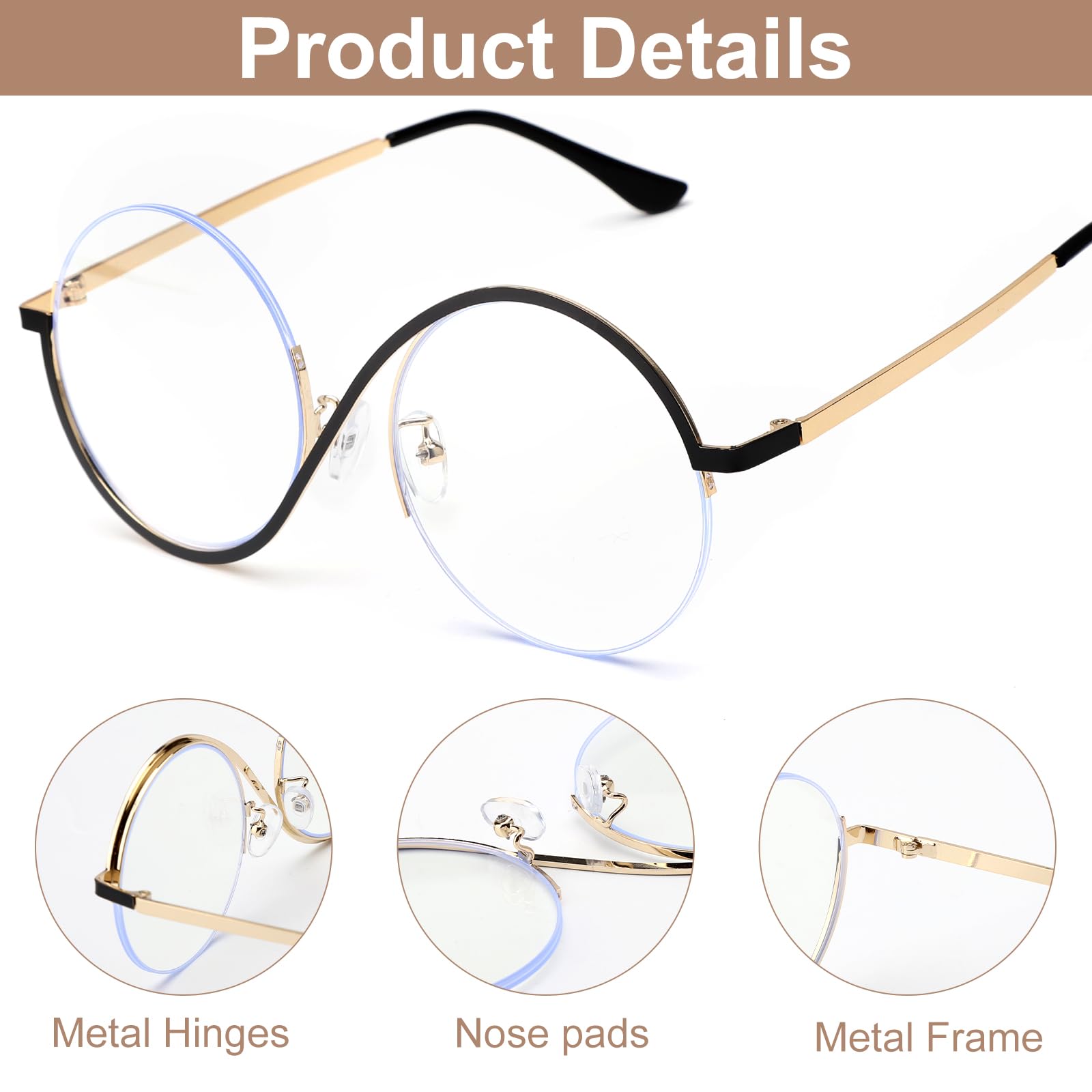 Elphaba Cosplay Eyewear okrągłe okulary z organizerem, okulary Elphaba, kostium czarownicy, akcesoria na Halloween