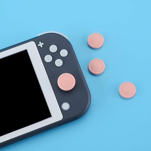 Vista 116 de eXtremeRate PlayVital - Tapas para joystick Switch Lite, tapa analógica de silicona para empuñaduras de pulgar OLED Joycon - Gris claro