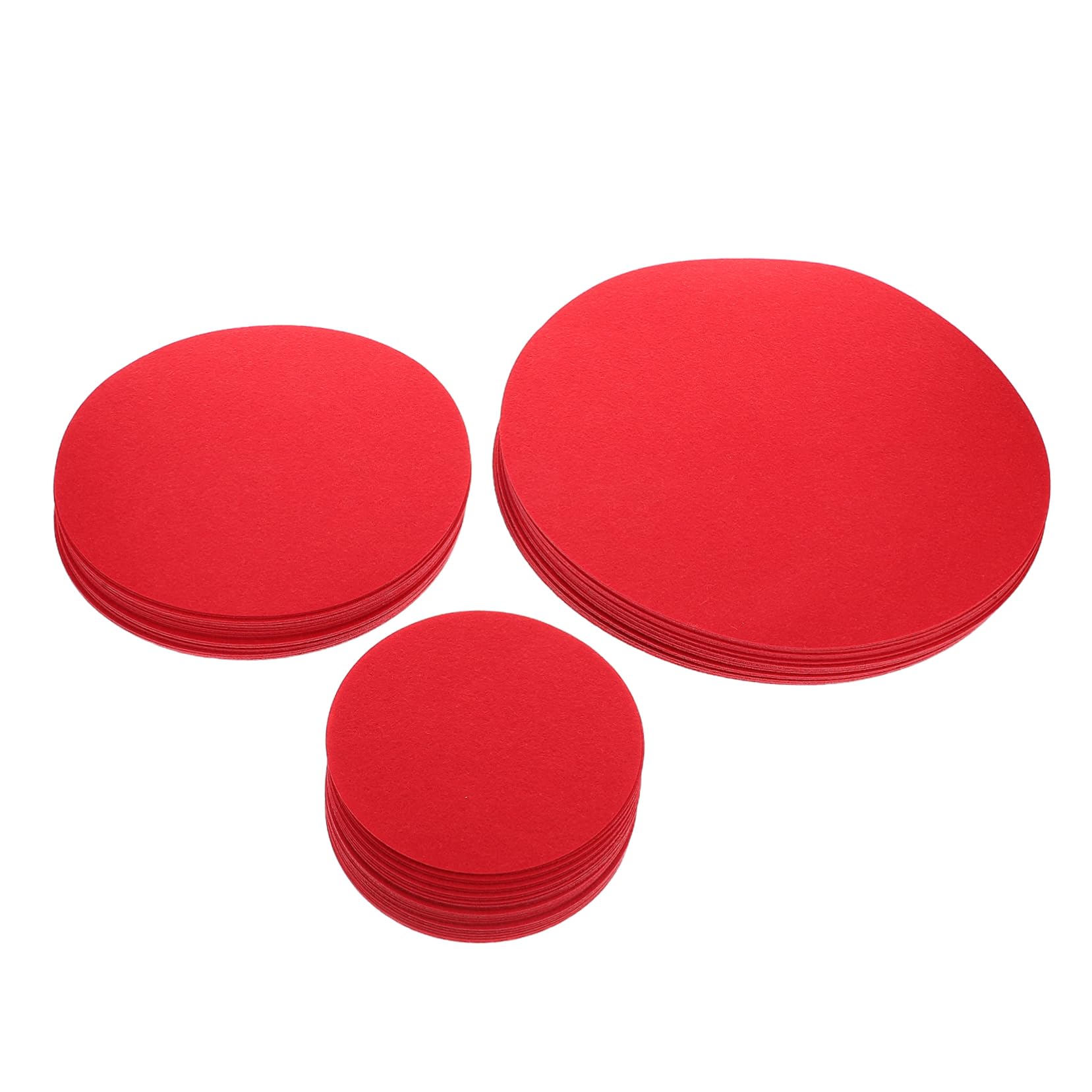 Separadores de Platos de Fieltro 72 Piezas Redondos Rojos