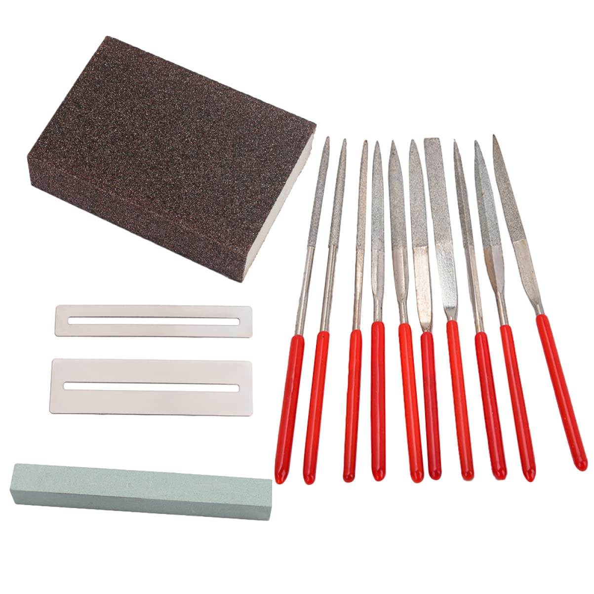 ibasenice 28pièces Kit Outils De Réparation Guitare Ensemble De Meulage Outils Professionnels Pour Guitares Acoustiques Et Électriques Ukeleles Et Basses Comprend Pierre à Meuler Et