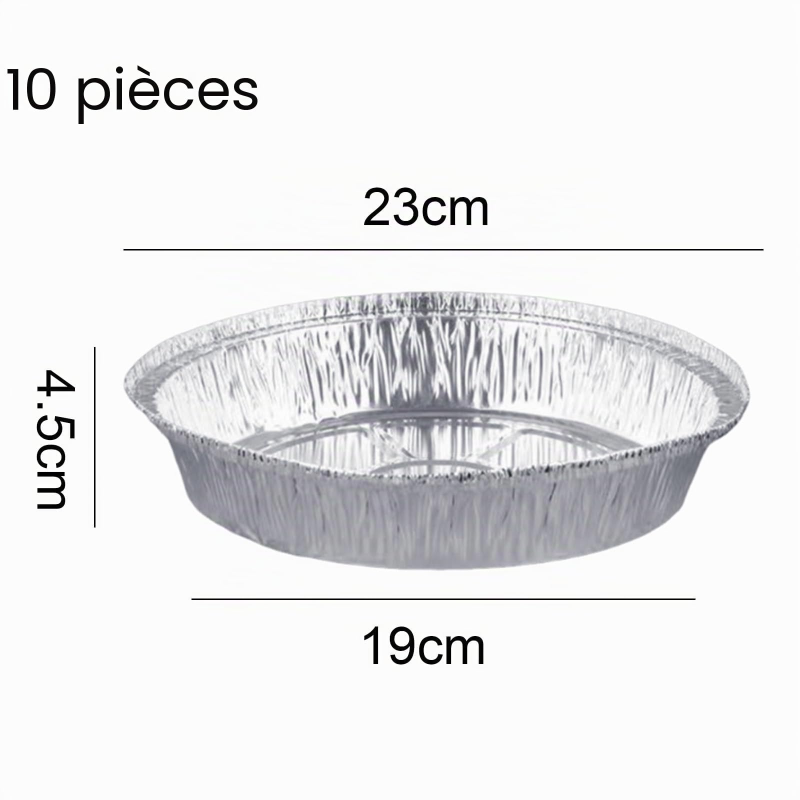 Lot de 10 moules à tarte jetables en aluminium pour la cuisson, la cuisine, le congélateur, les moules ronds en aluminium, parfaits pour quiches, tartes, tartes et plats à emporter (22,9 cm)