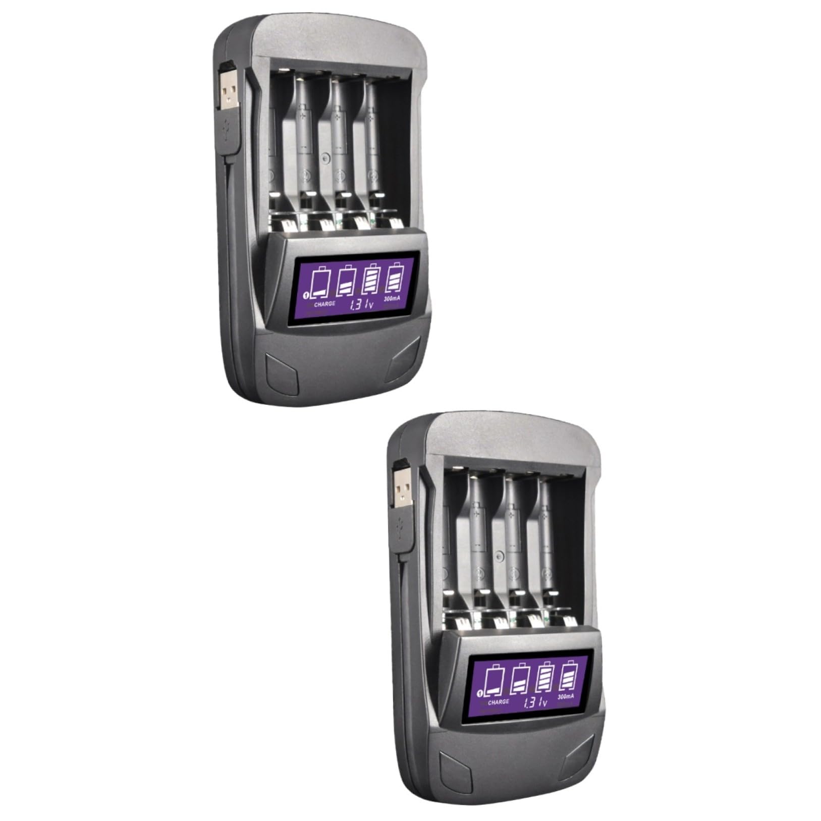 Mikikit Adaptateur De Batterie 2 Pièces Chargeur De Batterie Chargeur Pile USB Un Chargeur Adaptateur La Batterie Chargeur De Batterie Intelligent