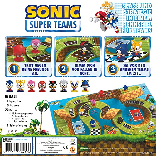 Asmodee Zygomatic Sonic Super Teams Family Game Racing Game 2-4 Players From 7+ Years 20+ Minutes German