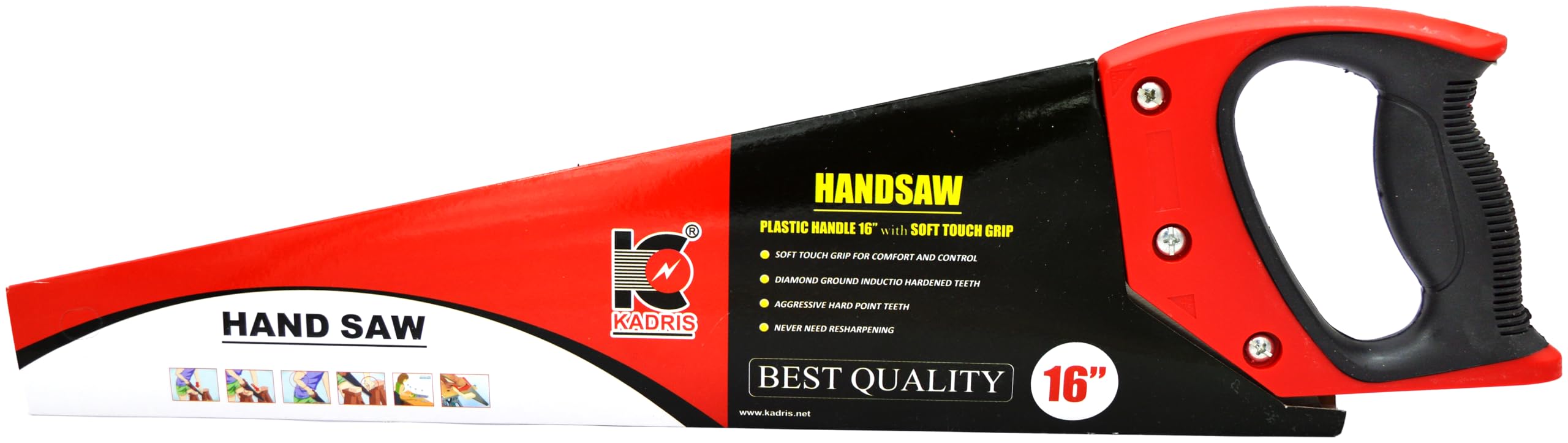 Kadris Portable 7TPI Heat Treatment Teeth Hand Saw for Wood Cutting, 400 mm Size