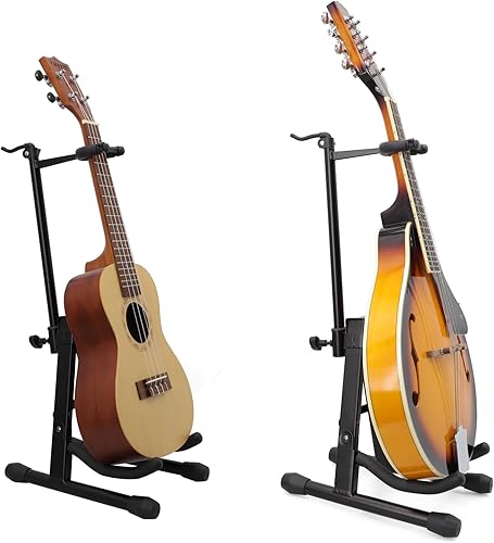 Miniatura 3 de Rayzm Soporte para violín con soporte para arco, trípode plegable portátil ajustable para violínukelelemandolina, fácil instalación