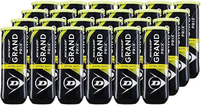 Dunlop Grand Prix Extra Duty Hard Court Tennis Balls - 3 Ball Can in Multi-CasePacks