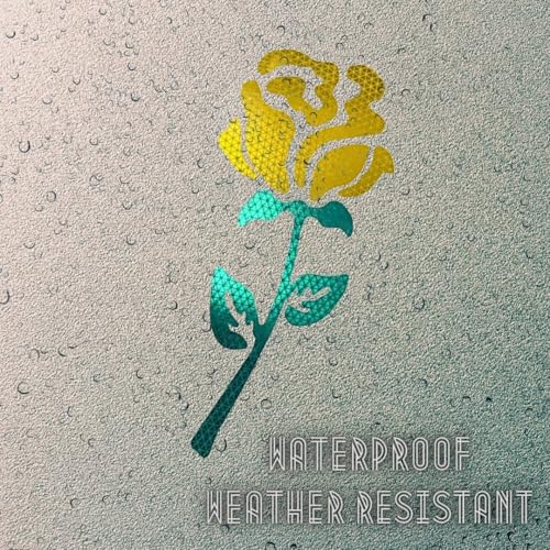 Image of High-Intensity Grade Reflective Rose Car Decal, Customizable, Multiple Colors and Size Options, Yellow /Gold, 10inches