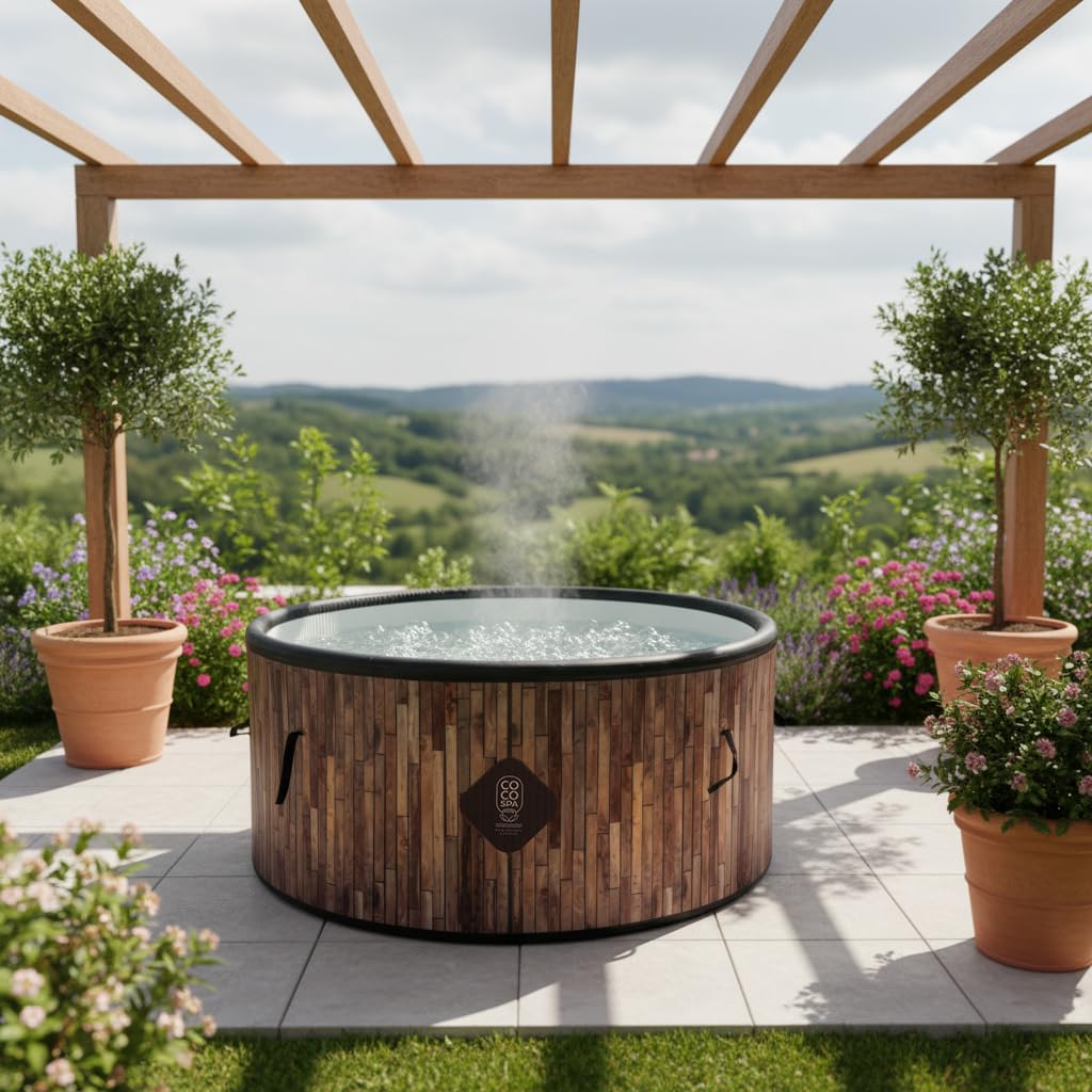 COCO SPA Bali Spa Gonflable - 150 cm de diamètre - 800 litres - Moteur 2240 W - 2 à 4 Personnes - Massage 140 Jets