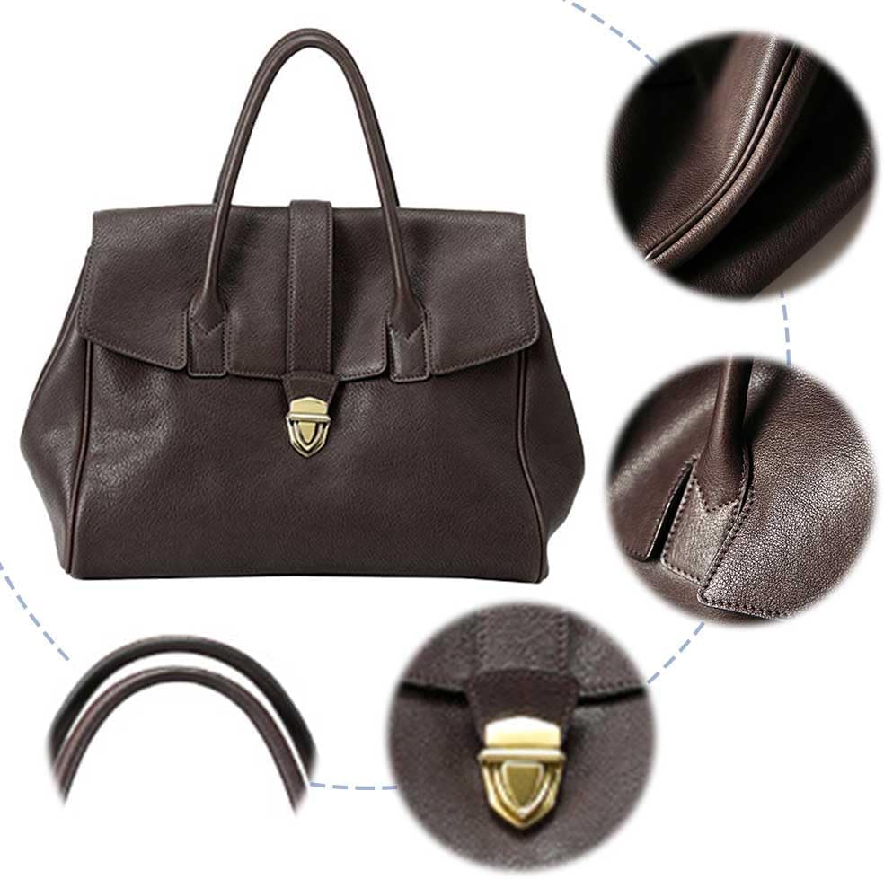 Image of Luxury Designer Messenger Clutch Genuine Leather Handbag for Women Soft Leather Large Capacity Work Tote Bag