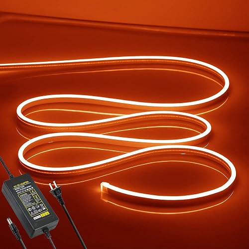 Miniatura 34 de Luces LED de neón flexibles blancas de 16.4 pies/5 m, 12 V CC, impermeables, luces LED de neón flexibles para decoración de interiores y exteriores