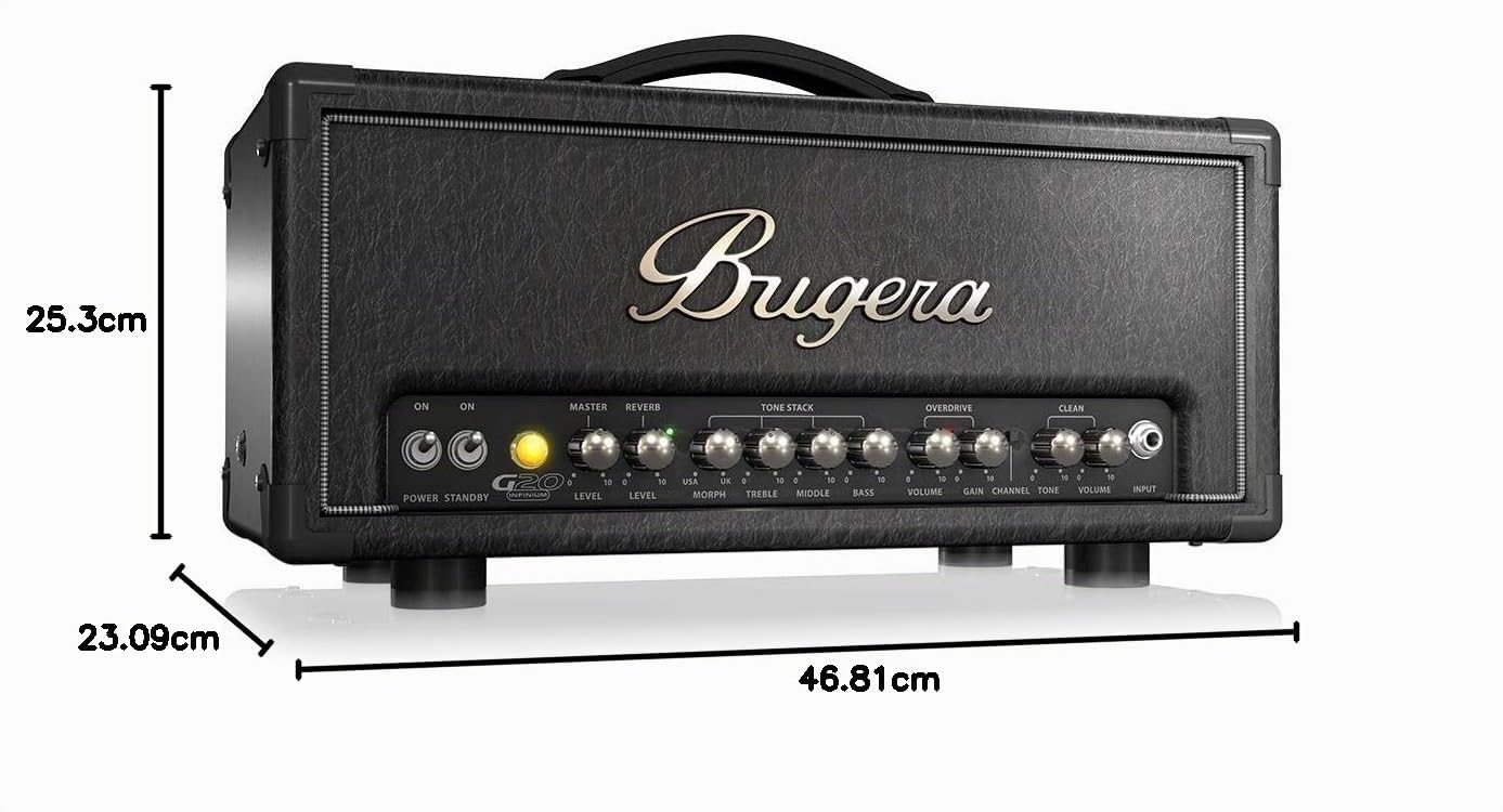 Bugera G20 INFINIUM 20 Watt Class-A Röhrenverstärkerkopf mit INFINIUM Tube Life Multiplier, MORPH EQ und Reverb