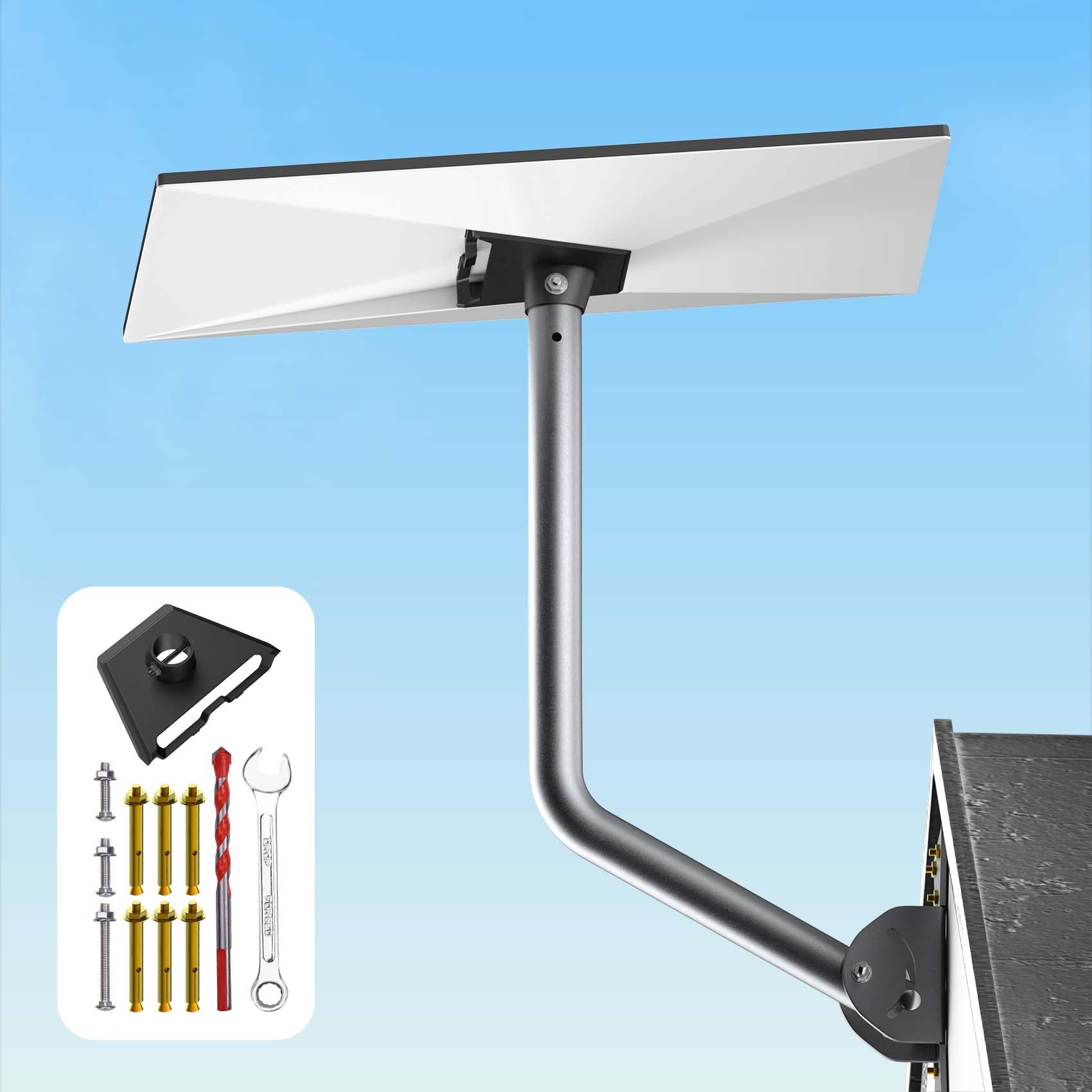 Mount for Starlink, Gen 3 Pipe Adapter for Starlink, 16 Inch Wall/Roof Mount for Starlink, V3 Pole/Mounting Kit for Starlink (Include Wrench & Drill bit)