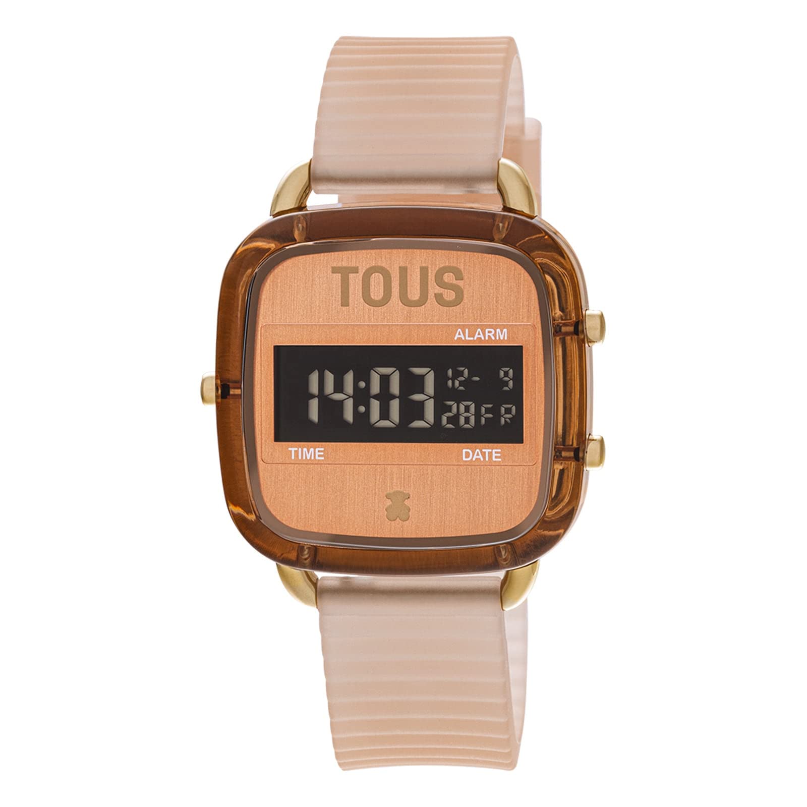 TOUS Reloj Digital de policarbonato con Correa de Silicona Naranja D-Logo Fresh