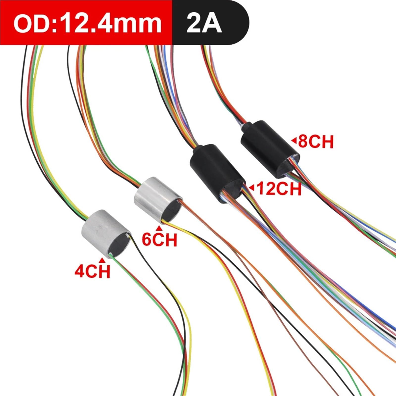 1 sztuka mikro-metalowa kotwica ryba pierścień ślizgowy średnica 6/6,5/7,5/12,4 mm 2/4/6/8/12 CH przewodzący przegub obrotowy do robota RC PTZ Gimbal (Dia 6,5 mm 2CH 1,5 A)