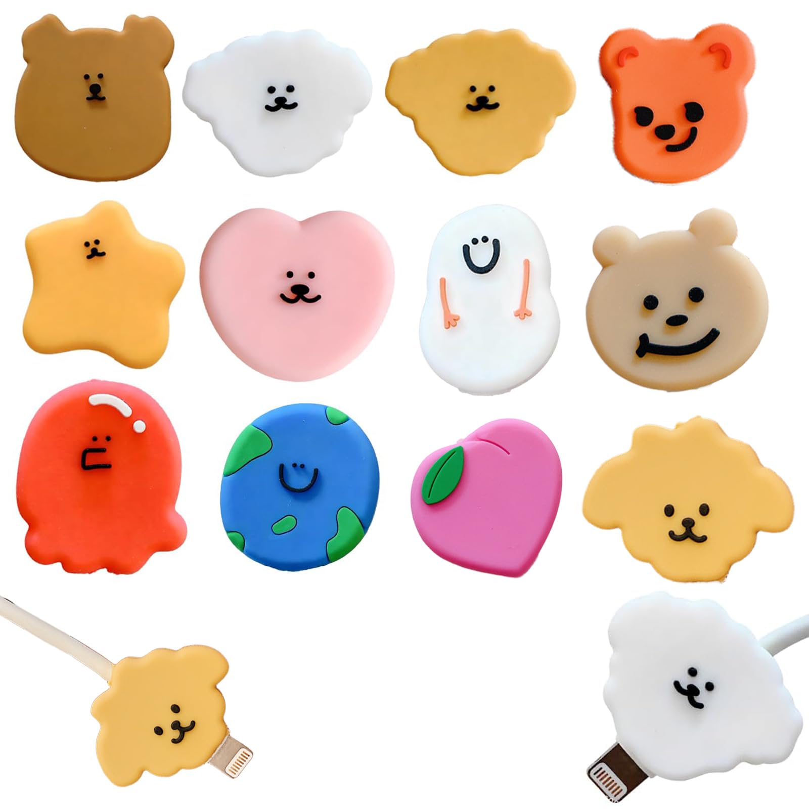 12x Cable Protector, Protezione Cavo USB, Copertura Protettiva per Cavi Dati, Protezione per Cavo per Morso per Cavo, Adatto per la Maggior Parte Delle Linee Dati, Prevenire Rottura USB Phone