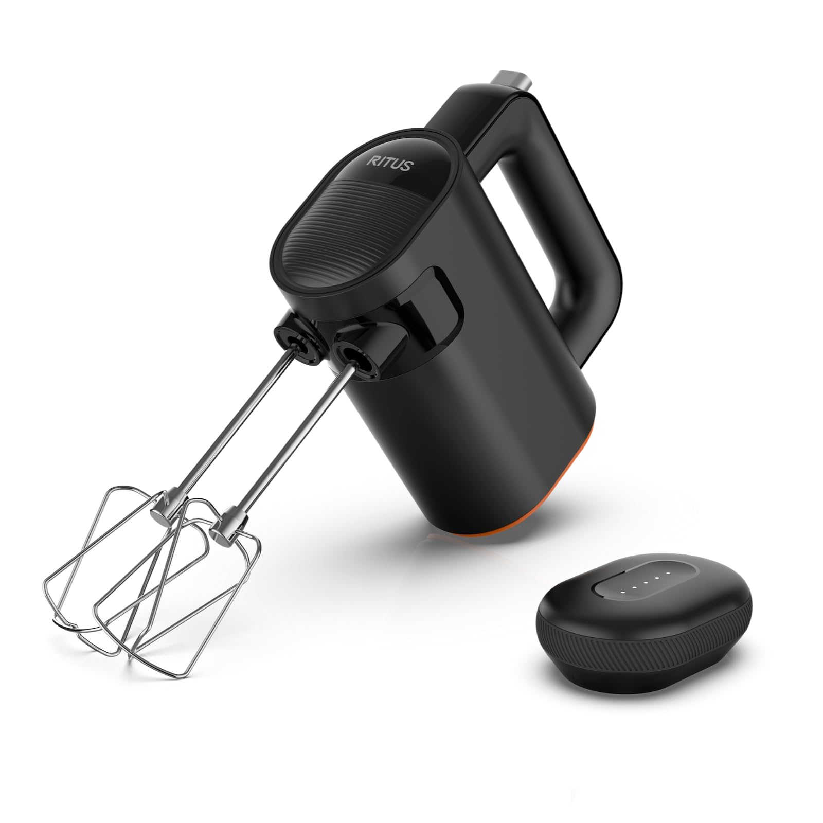RITUS Cordless Hand Mixer with Removable Battery, 8-Speed, LED Digital Display