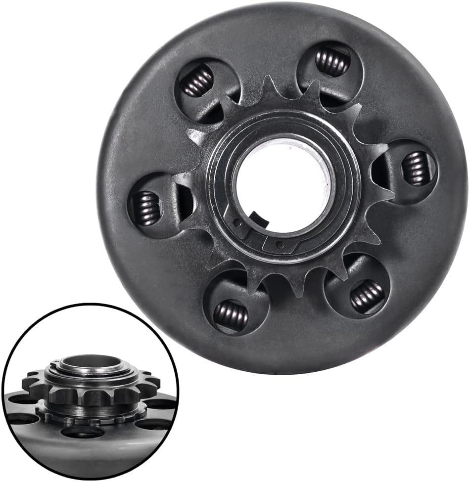 Heavy Duty Clutch Assembly with 1" Bore & #40/41/420 Chain Sprocket for Go-Karts & Mini Bikes (14 Tooth Sprocket)
