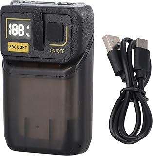 Linterna LED con clip de diseño innovador que ofrece una gama completa de movimiento al alcance de tu mano (color negro)