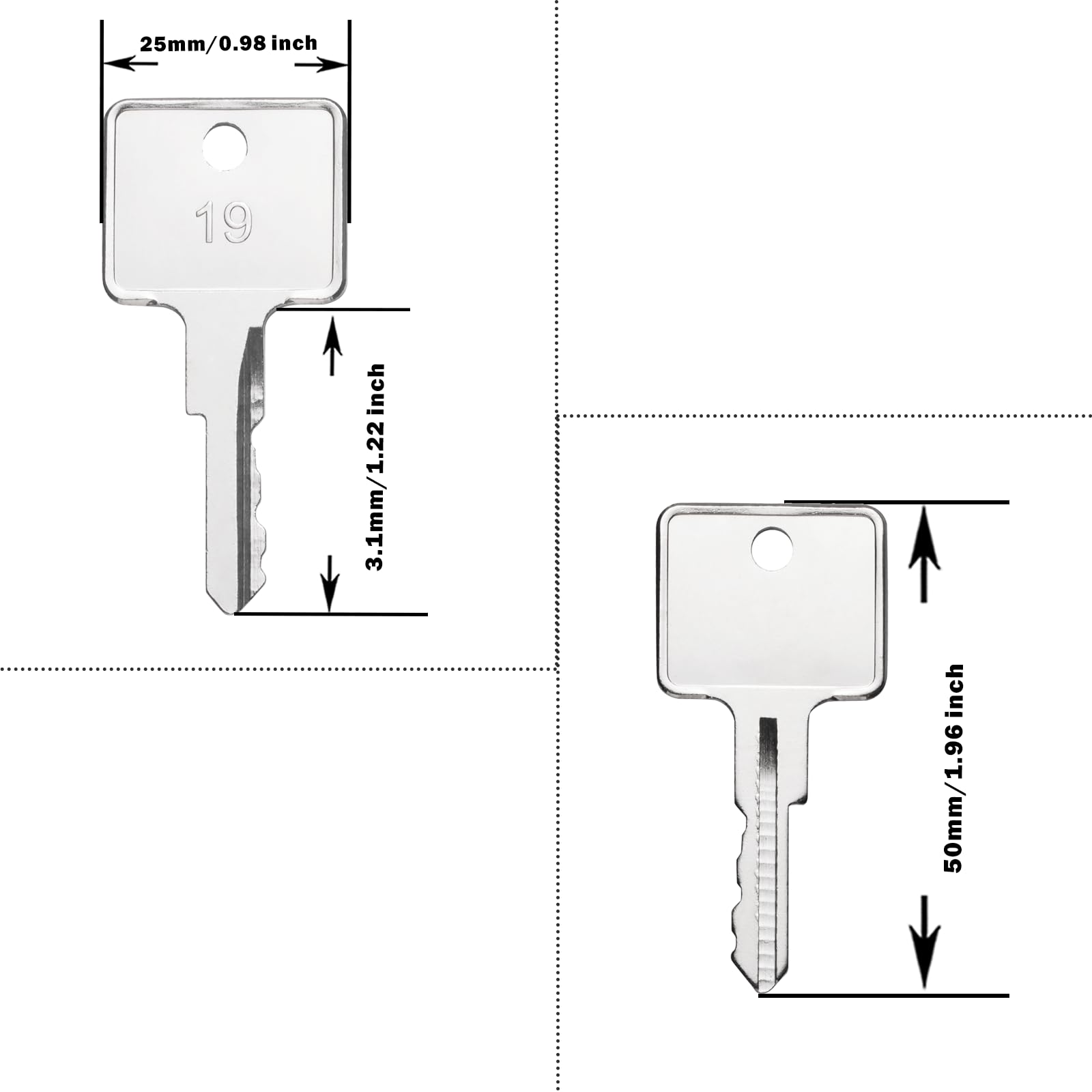 10 Pcs Ignition Switch Keys for Cat 1569, Forklift Key for Mitsubishi Cat Kubota Part Number:123243 12343 912-0514920 9120514920 - Image 2