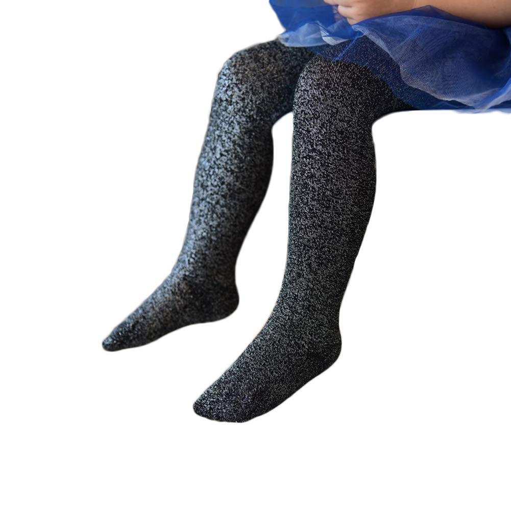 Whyme Baby Toddler Kids Girls Black Cotton Sparkly Glitter Legging Stocking Pant Pantyhose Tights for 0-24 Months