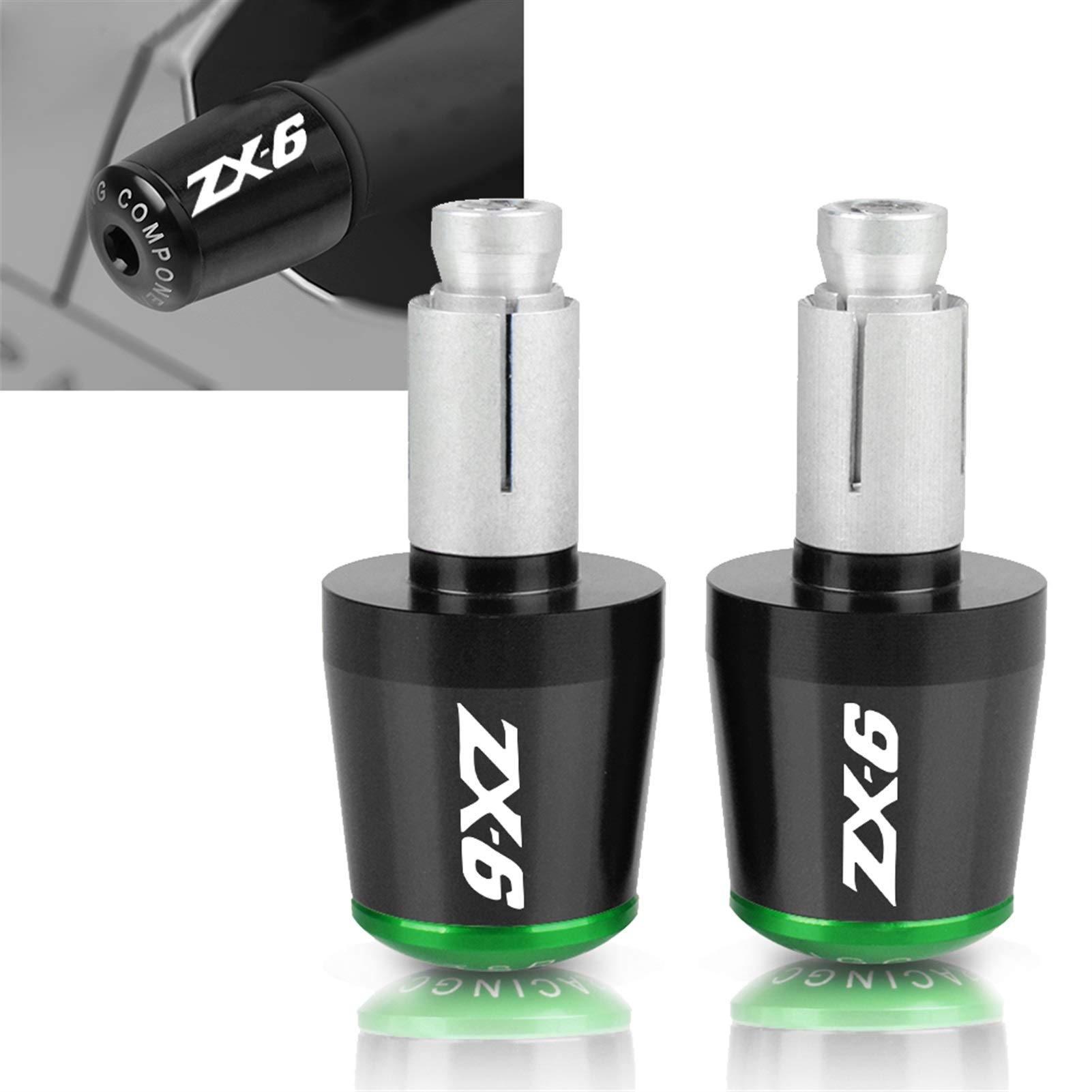 ZZKY Bar End Plugs Handlebar End For Kawasaki Ninja ZX6R ZX 6R ZX