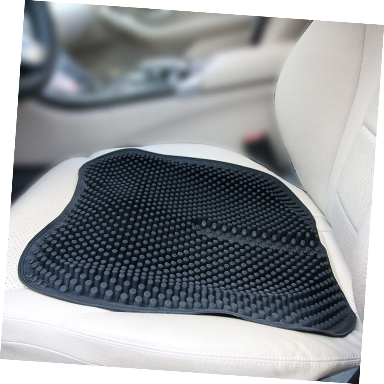 Alipis Cojín en Color Negro Transpirable para Asiento de Coche de Silicona de Masaje Cómodo y Práctico para Hombre y Mujer