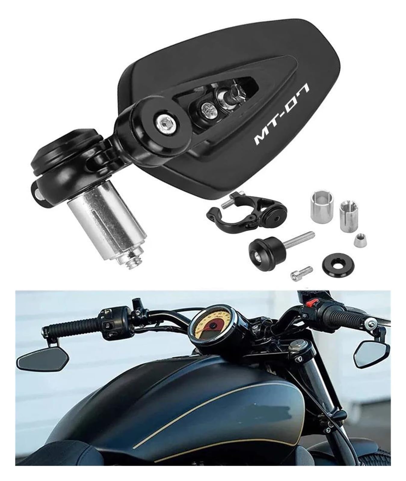 Specchietti Moto Manubrio Retrovisori Per YAMAHA MT 07 MT07 Specchietto Retrovisore Da Manubrio Per Moto(Blu)