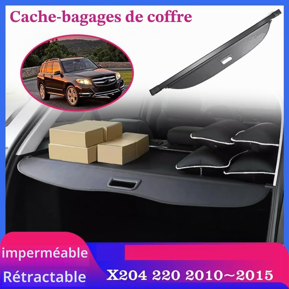 Voiture Étagère Arrière Rétractable de Coffre pour B.e.n.z GLK X204 220 200 350 2010-2015, Auto Cargo Cache Bagages Housse Colis Accessoire