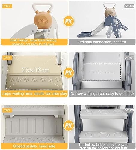 Miniatura 6 de Juego de escalador independiente 3 en 1 para niños pequeños con aro de baloncesto extra largo para niños, fácil de instalar, para interiores y