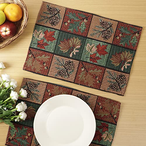 Image of HOKIPO Cotton Jacquard Placemats Set Of 4 (12X18 Inches) (In-530-D6 X 4, Multi)
