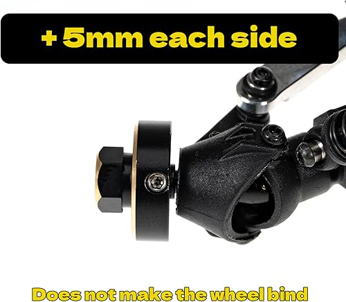 Miniatura 4 de Kit de extensión de cubos de rueda hexagonales + 0.197 in para SCX24 AX24, espaciadores de rueda de cubo hexagonal extendido de latón, piezas de