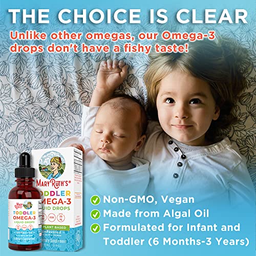 Infant & Toddler Omega-3 Liquid Drops By Maryruth's | 200Mg Dha & 2Mg Epa Per Serving | Overall Wellness & Healthy Development | Unflavored, 1Oz #TOP1