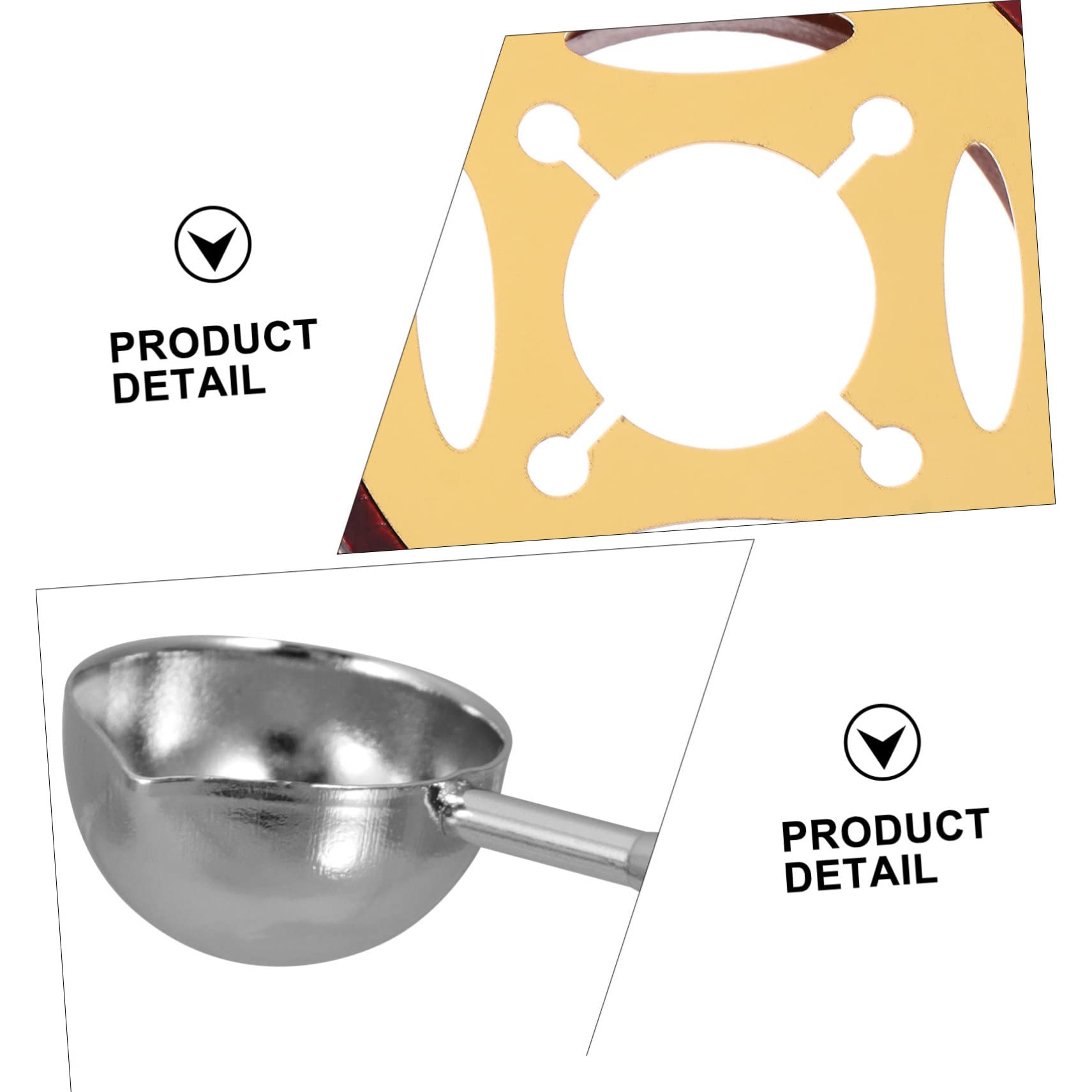 Lurrose 3 Set Di Cucchiai Scaldacera Con Manico in Legno Elegante Decorazione Per La Casa Per Progetti Di Sigillatura Di Candele