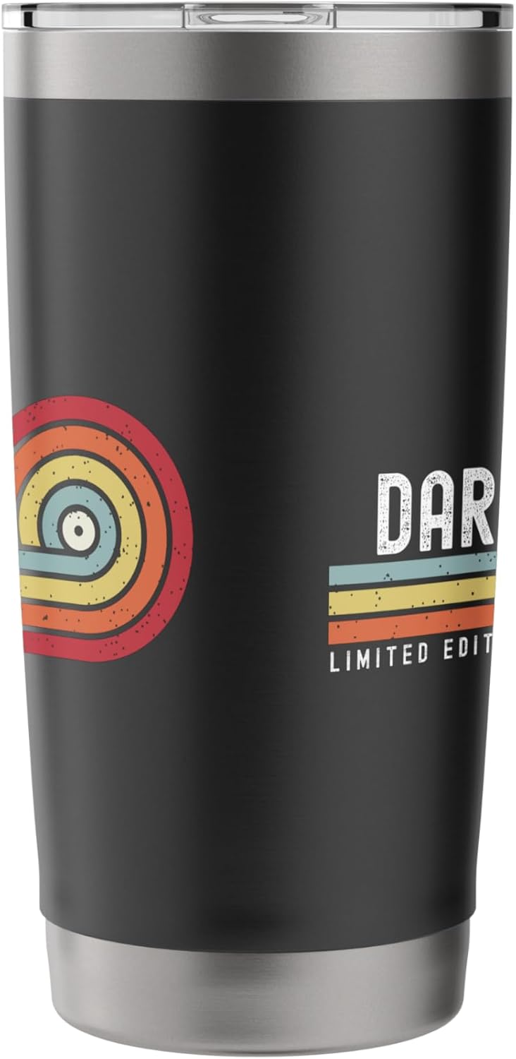 I Love Darryl Personalized Retro Sunset First Name Stainless Steel Insulated Tumbler - Image 4