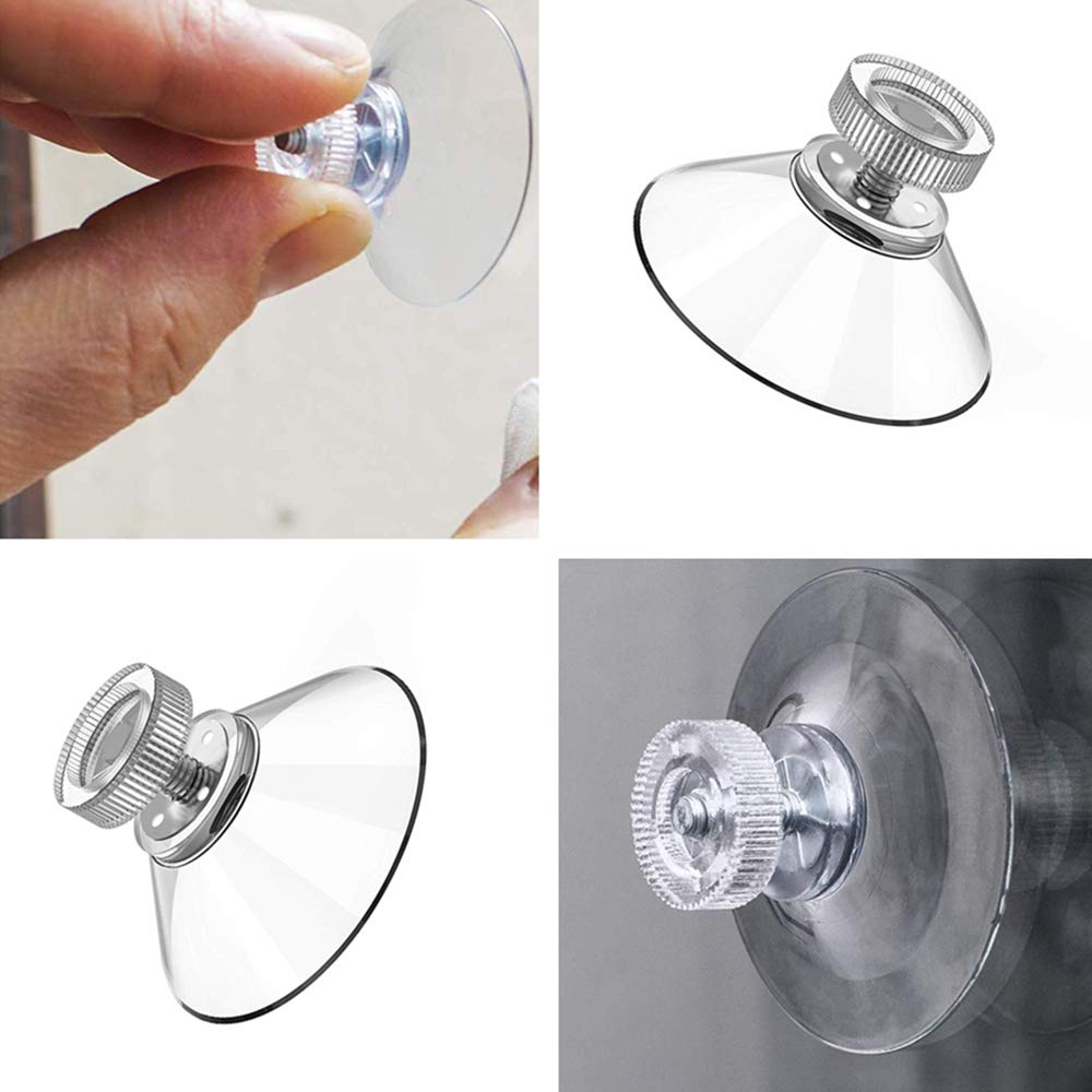 30 Ventouses Rondes Transparentes 40mm - PVC Sans Crochet | Pour Cuisine, Salle De Bain, Miroir | Adhérence Forte