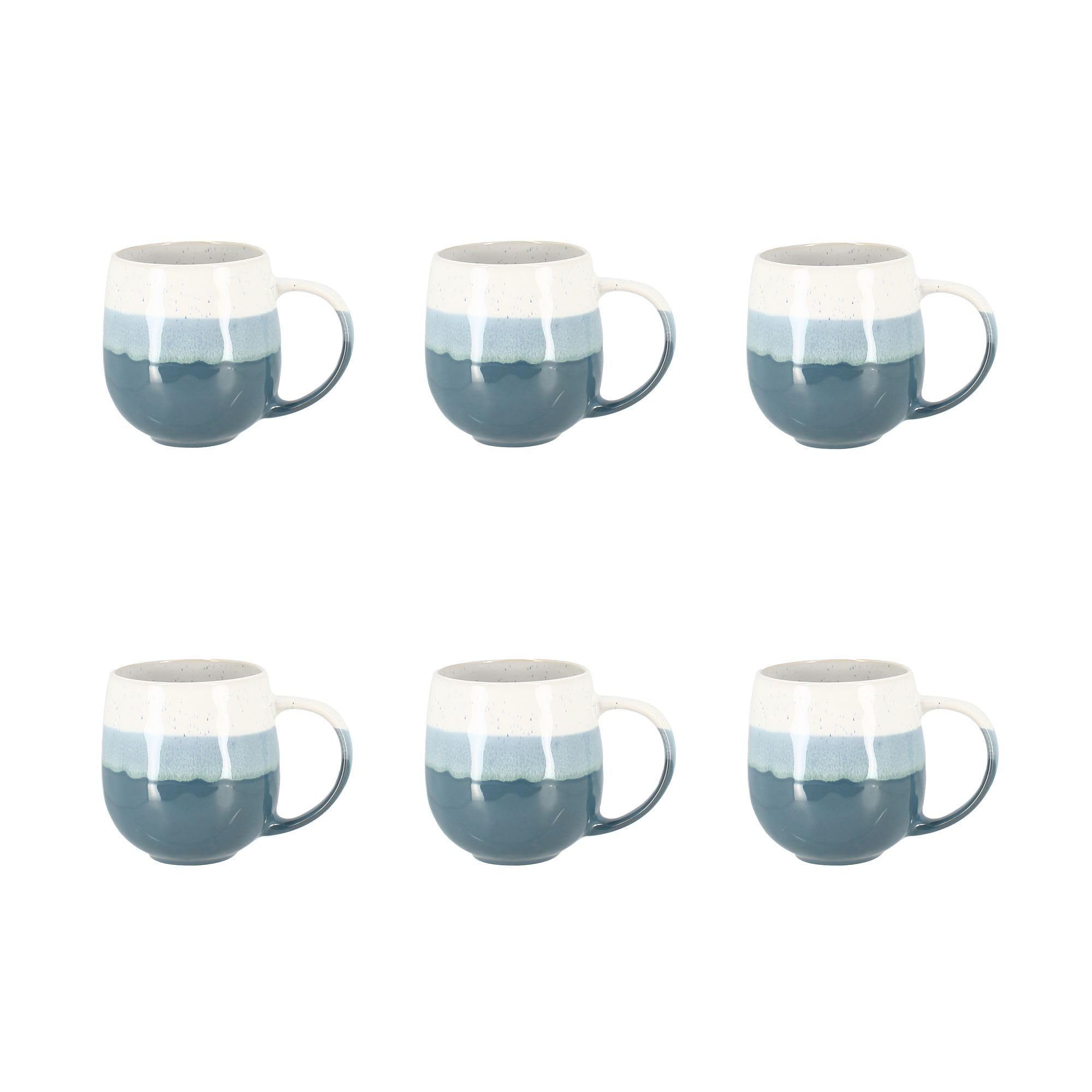 NOVASTYL - Lot de 6 mugs rita bleu 44cl en grès - 2414138
