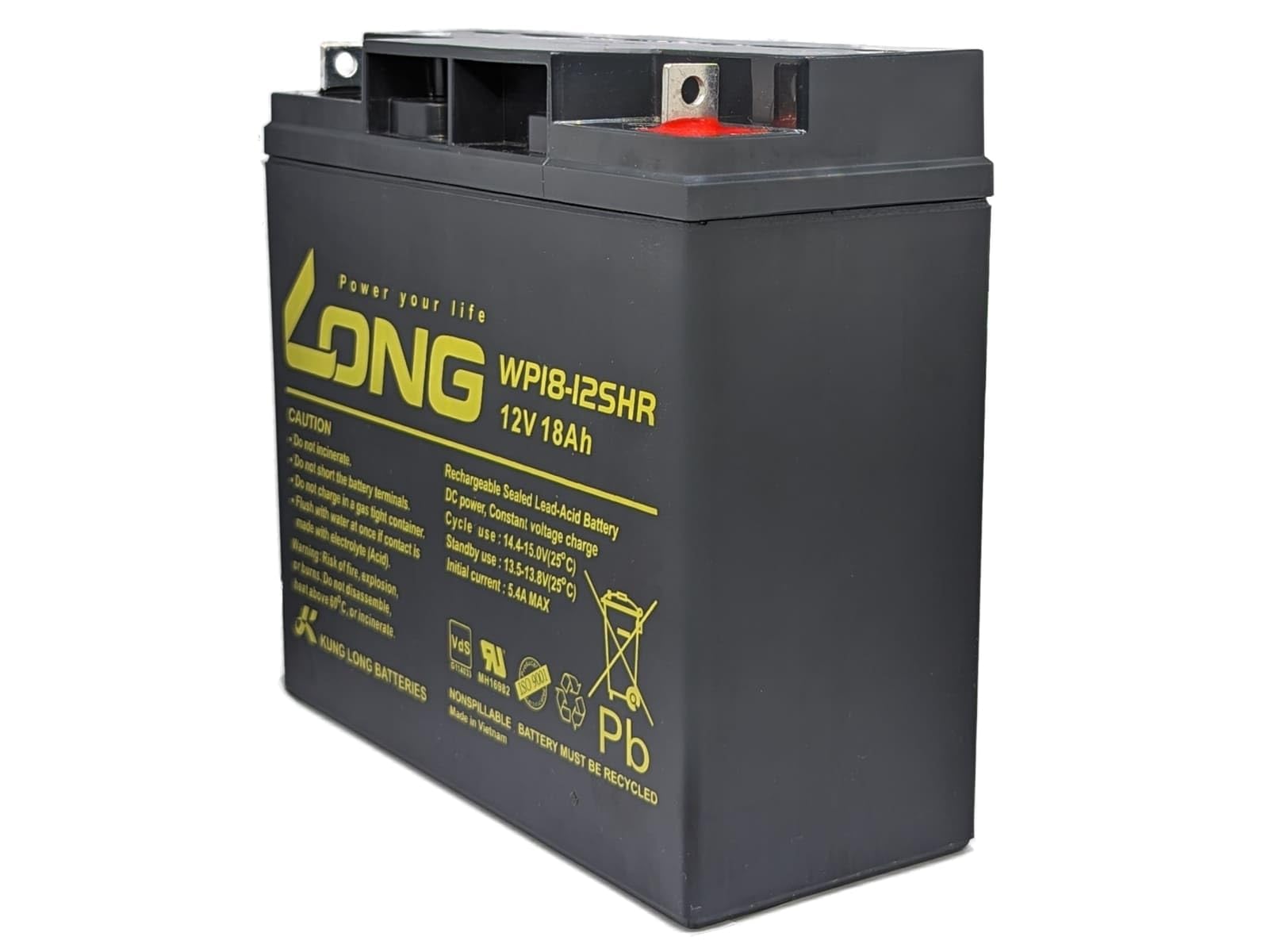 Batteria Al Piombo Ricaricabile 12v 17ah 18ah Ermetica Agm Terminali A Bullone - Foto 5