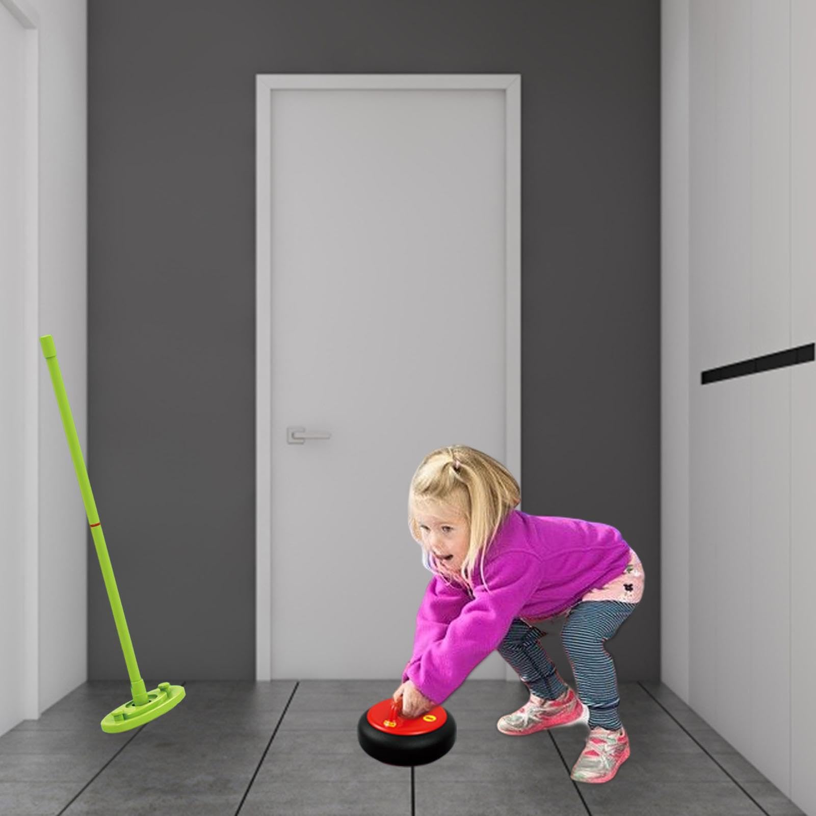 Articles De Curling - Jeu De Sport pour, Set De Curling avec Brosse Lumineuse Électrique | pour Le Salon Intérieur, Développez La Créativité Et La Concentration Tout en Jouant, Parfait pour La