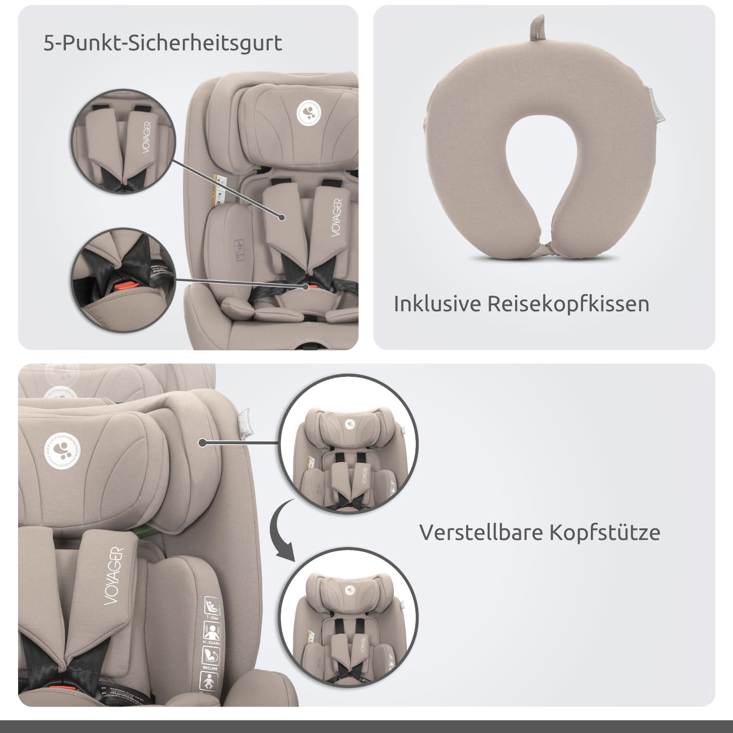 Lorelli Mitwachsender Kindersitz [Ohne Isofix] i-Size 40-150cm, Baby Autositz Voyager, Gruppe 0+/1/2/3, Autokindersitz ab Geburt bis 12 Jahre, 0-36 kg, Auto Babysitz ab Geburt, 5-Punkt-Gurt, Rosa