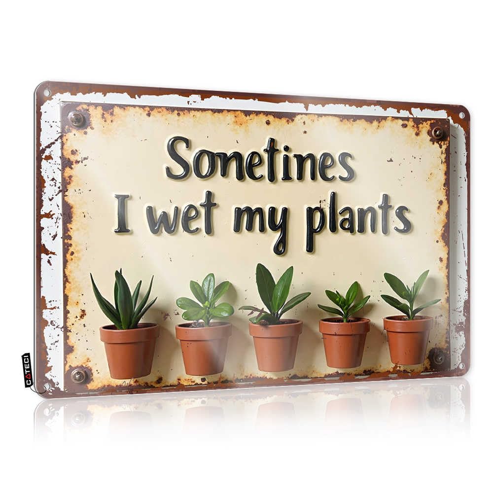 Panneau mural rustique pour égayer un abri de jardin triste avec humour et plantes rétro