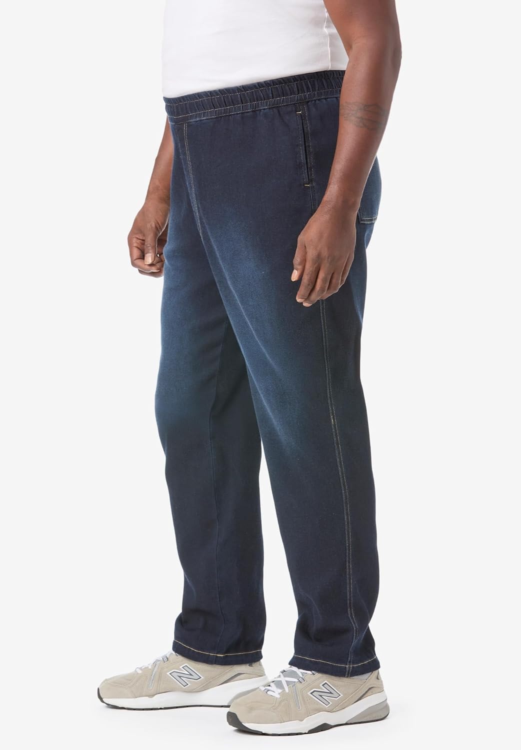 KingSize Men's Big & Tall Pull-On Adjustable Denim Sweats