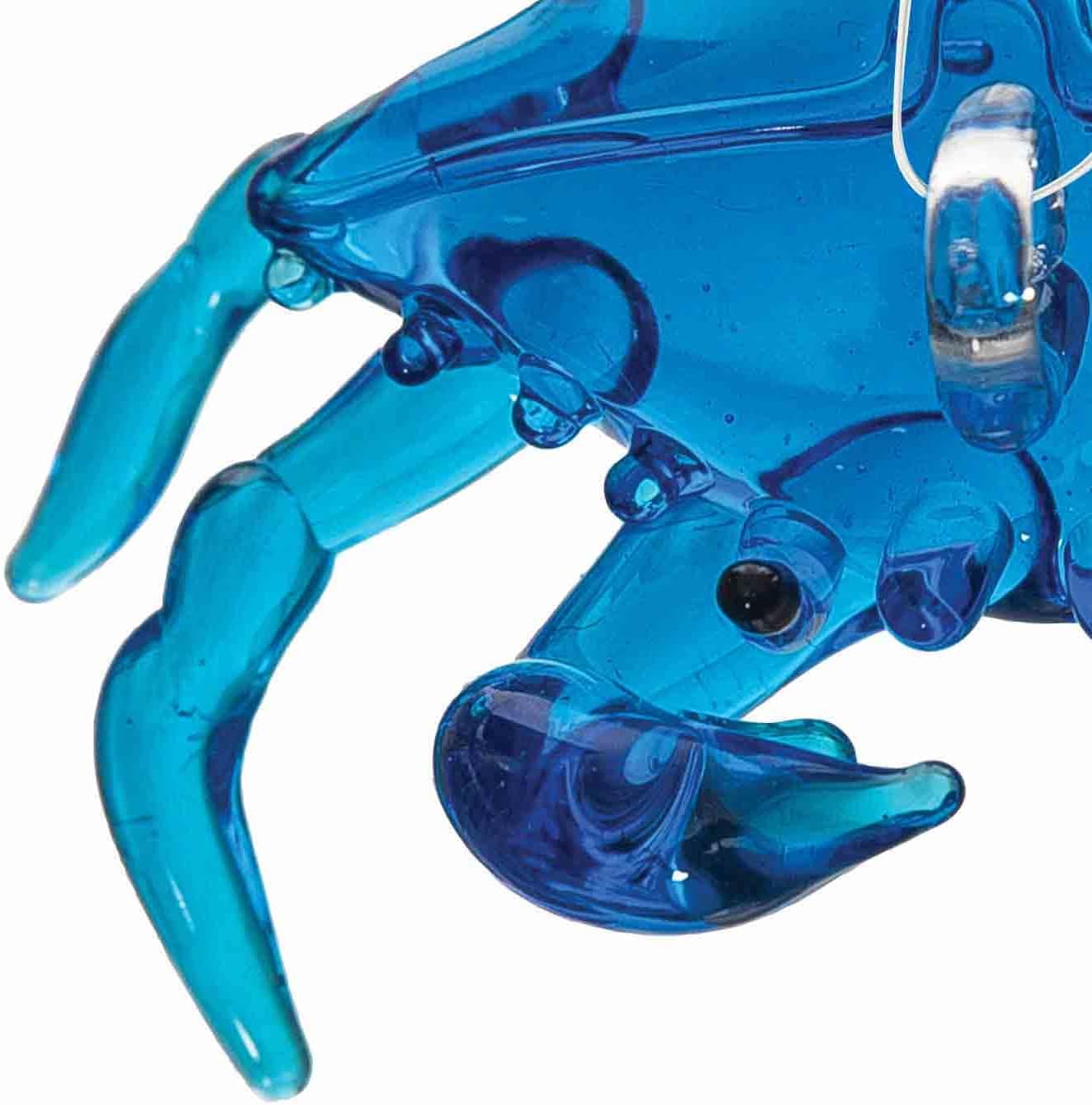Gallerie II Blue Crab Glass Christmas Ornament Xmas Festive Winter Holidays Beach House Coastal Nautical Home Artificial Real Tree Hanging Decor Decoration Blue - Image 2