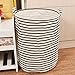 Produktbild MMRM Klapp Runde Wäschekorb Hamper Aufbewahrungstasche Wäschesack Spielzeug Beutel- schwarze Streifen