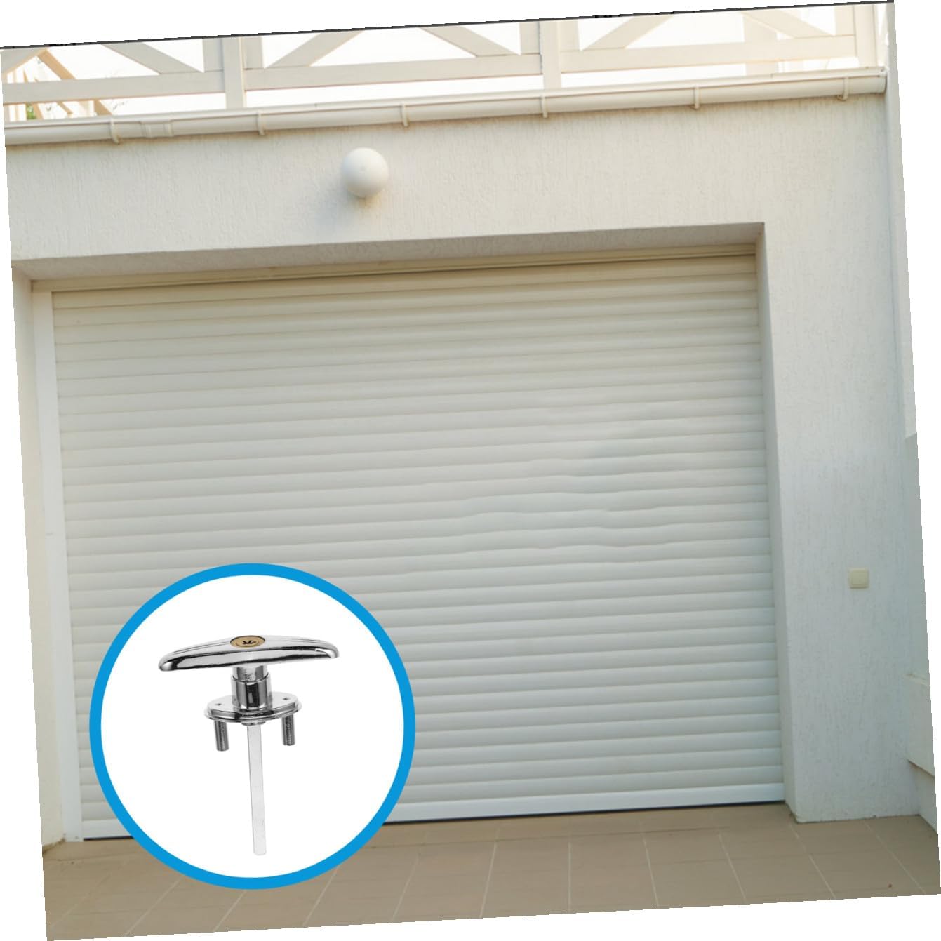 1Set Garage Door Lock Shaped High Security Garage Door Hardware Kit with Cross Shaped Lock Core Keys Included for Roller Shutter and Garage Door